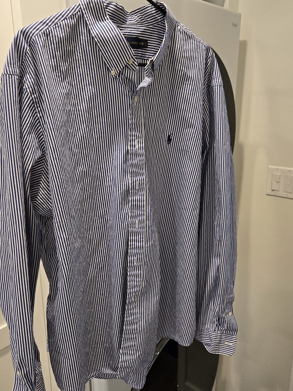 Ralph Lauren Navy & White Striped Button-Down Shirt